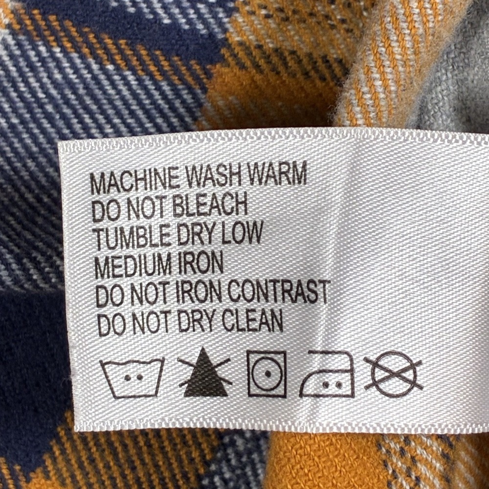 Orvis Perfect Flannel Shirt Mens 2XL Classic Orange Blue gray Plaid Heavy Cotton - Picture 10 of 11